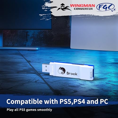 Brook Wingman FGC VX Arcade Controller Converter for PS5/PS4/PC – Supports 150+ Wired Controllers, Low-Latency Adapter for Arcade Sticks & Fightpads, Compatible with All PS5/PS4 Games