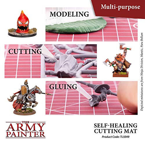 The Army Painter, Self-Healing Cutting Mat, Double Sided PVC Non-Slip, A4 | 3-Ply Gridded Miniature and Model Cutting Board, A4, Tabletop Roleplaying, Boardgames, and Wargames Miniature Modelling