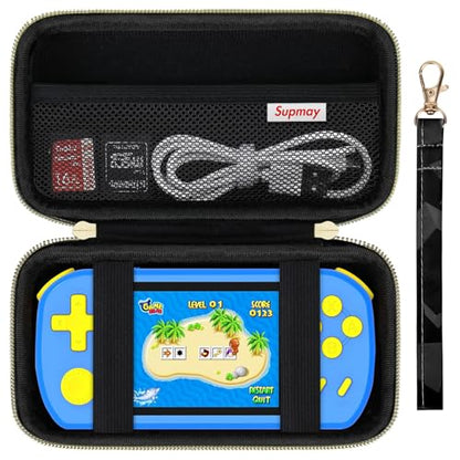 Supmay Carrying Case Compatible with CCTU / TEBIYOU Kids Handheld Games Preloaded 218 Retro Video Games, Portable Gaming Electronic Toys Storage Holder Travel Bag with Mesh Pocket, Black(Cube) - color: Black Cube