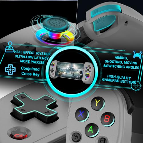 arVin Gamepad Controller for iPad/iPad Mini/iPad Air/Samsung Galaxy Tab/Huawei MatePad/Yoga Tab/iPhone 15/14/Android Phone/PC/Switch/PS4 -Play Xbox Cloud Gaming/PS Remote Play/Steam Link/Call of Duty - color: Grey, size: D8