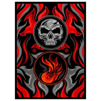 100ct Textured Matte TCG/MTG Card Art Sleeves (Black Red) - style: Black Red
