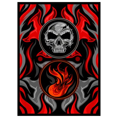 100ct Textured Matte TCG/MTG Card Art Sleeves (Black Red) - style: Black Red