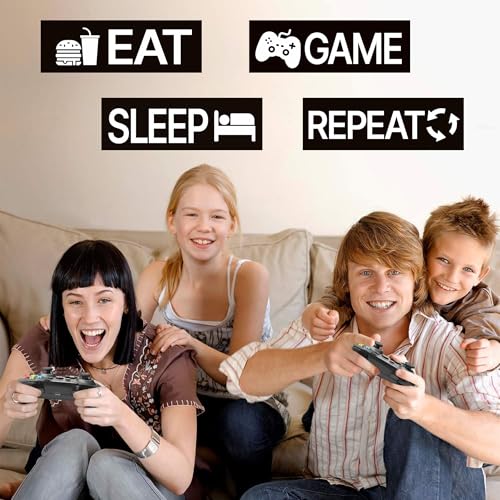 4 Pcs Glow in The Dark Neon Game Wall Stickers, Boys Gamer Room Wall Decals, Waterproof Vinyl Video Game Console Room Decor, Kids Bedroom PlayRoom Nursery Party (Green) - color: Luminescent-044wscp-green
