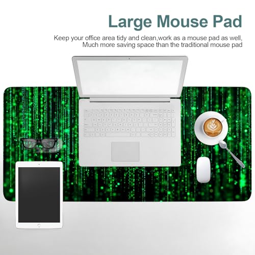 Matrix Code Extended Gaming Mouse Pad 35.4"x15.7" Mousepad, Large Desk Pad Desk Mat for Gaming & Office, Non-Slip Rubber Base - color: 41, size: 35.4" x 15.7"