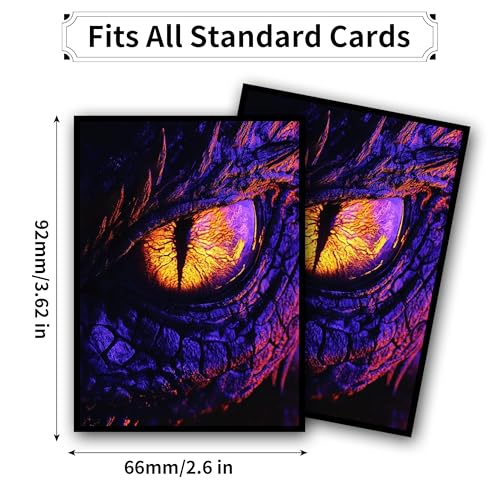 MTG Card Sleeves, Ultra Clear Front & Matte Finish Back, 100 Count Standard Size Matte Art Sleeve for Magic The Gathering - color: Dragon's Eye