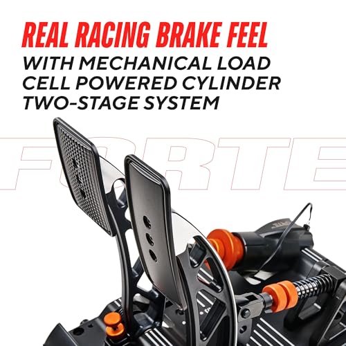 ASETEK SimSports Forte Load Cell Sim Racing Pedals | Adjustable and Customizable Sim Pedals Arms | Built to Replicate Real-Life Racing | PC Compatible - size: Forte