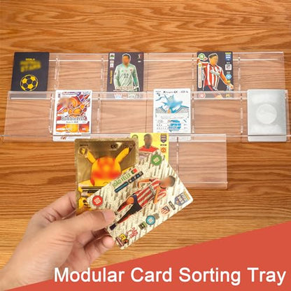 WANGDEFA Acrylic Card Tray 15 Slot Organizer Display Storage for Office Home (Without Cards)