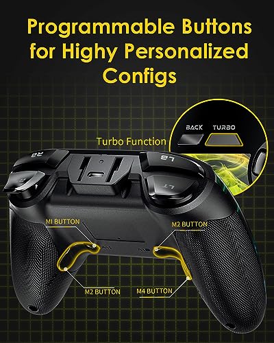 EasySMX PC Wireless Controller, Gaming Controller for Computer,Laptop,PS3,Android TV BOX, Nintendo Switch and Tesla with Turbo, Dual Vibration and 4 Programmable Keys, Battery Up to 14 Hours - color: watercolor