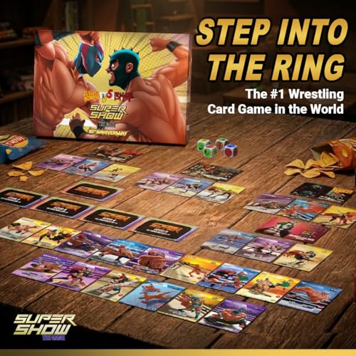 Wrestling Trading Card Game, 4-Player Starter Set, Fun Tabletop Game with Dice & Playing Cards, Collectible Card Game for Ages 13+