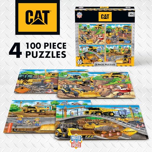 MasterPieces – Jigsaw Puzzle Set for Kids 6+ Years, 4-Pack of 100 Pieces, Educational and Fun Game, Caterpillar Collection, Gift Idea for Children, 8" x 10 - style: Caterpillar