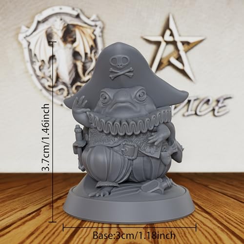 AUSPDICE Amphibious Swashbuckler, 28mm Pirate Captain, DND Miniatures-AS193 | Unpainted Billy Quacks Frog Fantasy Figure for RPG Adventures, Dungeons and Dragons, TTRPG, Tabletop Games and Role Playing