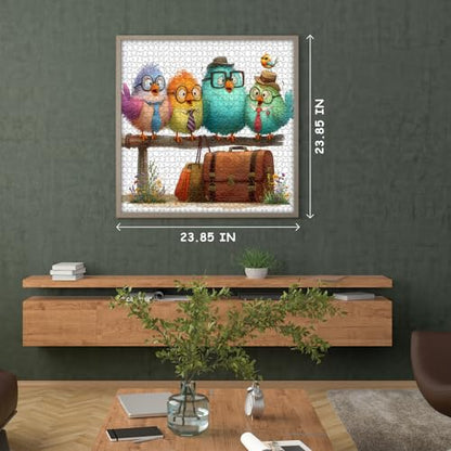 PICKFORU Funny Bird Puzzles for Adults 1000 Pieces, Nature Cute Animal Colorful Wildflower Puzzle, Impossible Hard Challenge Jigsaw Puzzle - style: Funny Bird Puzzles