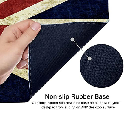 SSOIU Extended Gaming Mouse Pad (35.5x15.7 in), Large Non-Slip Rubber Base Mousepad with Stitched Edges, Waterproof Keyboard Mouse Mat Desk Pad for Work, Game, Office, Home - Flag of England - color: Flag of England