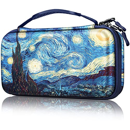 FINTIE Carrying Case for Nintendo Switch / Switch OLED Model (2021) | Portable Travel Storage Bag, Shockproof Protective Cover, 10 Game Card Slots & Inner Pocket, Starry Night - color: starry night