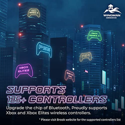 Brook Wingman XE2 Wireless Controller Adapter [Exclusive Version] 2-in 1 Converter for PS5, PS4, Xbox Series, NS, NS 2 & PC Supports Turbo, Remap, Lag-Free Play Includes Keychain