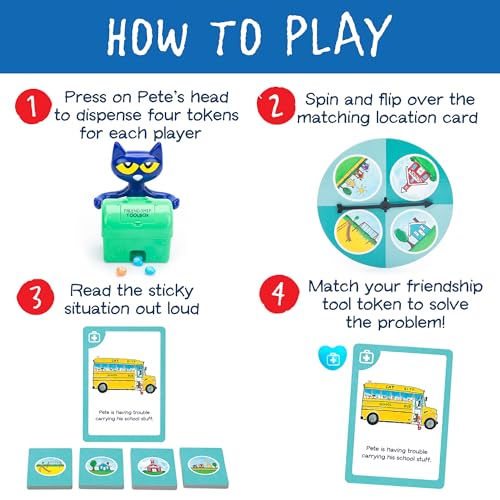 Educational Insights Pete the Cat Groovy Friendship Game - Preschool Board Games for Kids 4-6, Social Emotional Learning Games for Kids, Skill-Building Toddler Matching Game, Family Fun with Toddlers