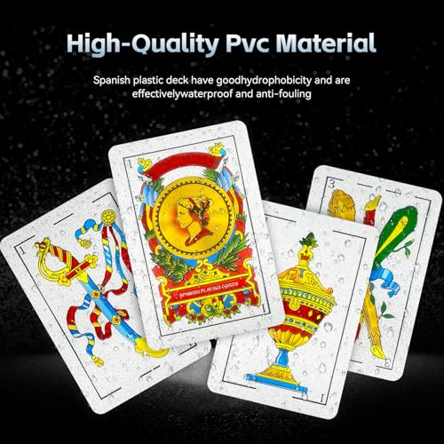 CDBXRA Spanish Playing Cards, Original Spanish Cards Games Deck of Cards | Briscas Cards Puerto Rico Mexican Playing Cards (Silver x 1) - color: Silver X 1