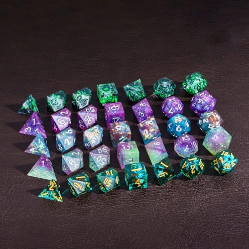 7PCS DND Dice Set,Handmade Sharp Edge Dice Set Mystery Blind Box D&D RPG Polyhedral Resin Dice,for Dungeons and Dragons TTRPG Games Roleplaying Games Pathfinder - color: Mystery Dice