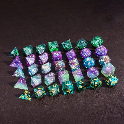 7PCS DND Dice Set,Handmade Sharp Edge Dice Set Mystery Blind Box D&D RPG Polyhedral Resin Dice,for Dungeons and Dragons TTRPG Games Roleplaying Games Pathfinder - color: Mystery Dice
