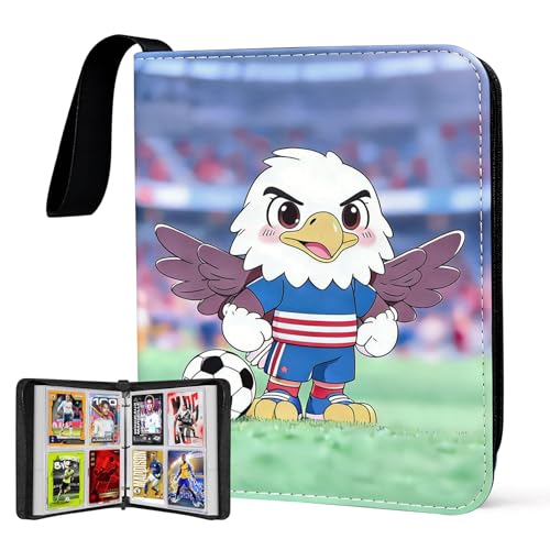 400 Pockets Soccer Card Binder for Soccer Cards 2025 2026 | Portable Waterproof Storage Bag with Removable Sleeves for Sports Cards Collectors - color: Soccer-400 Cards-02, size: 4 Pocket