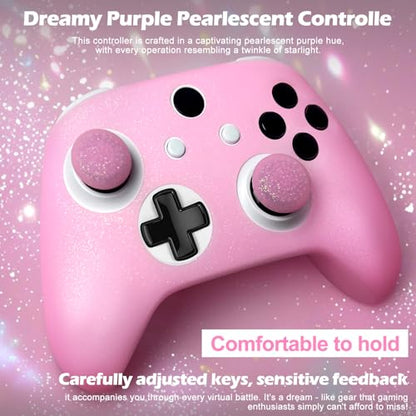 Pink Glitter Anti-Slip Protective Silicone Cover Skin Grips Compatible with Xbox ONE S/X Controller,8 PCS Glitter Thumb Grips Caps and 2 Grips Caps. - color: Glitter Pink