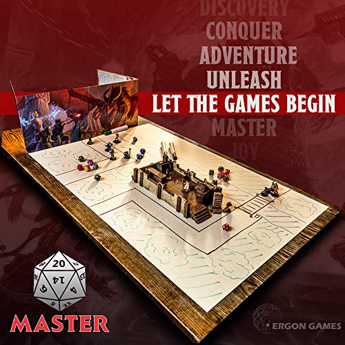 Silicone Battle Grid Mat - 24"x 36" Double-Sided Tabletop RPG Map - XL Parchment Gaming Surface for D&D, Pathfinder - Foldable, Non-Slip, Dry/Wet Erase Dungeon Master Mat