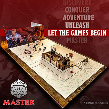Silicone Battle Grid Mat - 24"x 36" Double-Sided Tabletop RPG Map - XL Parchment Gaming Surface for D&D, Pathfinder - Foldable, Non-Slip, Dry/Wet Erase Dungeon Master Mat