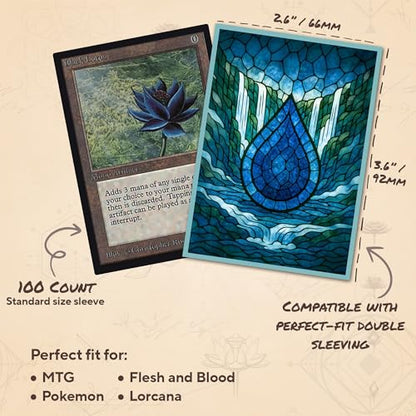 Stained Glass Island MTG Card Sleeves (Smooth) - 104 Count Standard Size TCG Sleeves - Compatible with Magic The Gathering - Double Sleeving - Original Art Design, Premium Protection - color: Stained Glass Island