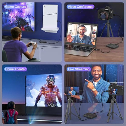 4K Video Capture Card, Stream and Record in 4K30 HDR10,1080P120 with Ultra-Low Latency on Switch/OLED, Steam Deck,Camera in OBS and More