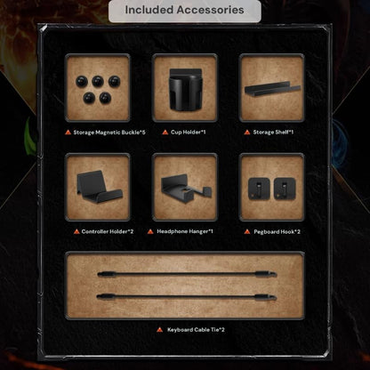 Blizzard Wow Official Licensed Heavy Duty Metal Pegboard 2 Pack Peg Board | Black Pegboards Wall & Desktop Organizer, Pegboard Panels with 7 Kinds of Accessories, Map of Azeroth, 22.8 * 16.6in - size: 22.8" * 16.6"-2 Pack