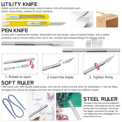 Bigstone 85 PCS Model Tools Kit Hobby Building Tool Craft Set Modeler Basic DIY Tools for Cars, Airplanes, Buildings, Robots Gundam Plastic Models Building Repairing and Fixing
