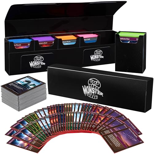 The Original Hydra Magnetic XL Deck Box- Carry All Your Decks At Once- Removable Deckbox Compartments, Self-Locking Closure - Hold 375+ Trading Cards- Compatible w Standard & Smaller Size Gaming TCGs - color: Black