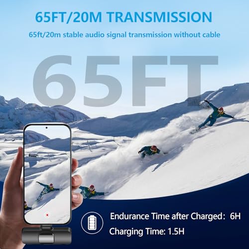 Wireless Lavalier Microphone for iPhone and Android, USB-C Mini Microphone with Noise Reduction, Perfect for Recording, Vlogging, YouTube, TikTok, Podcasts, and Interview Video