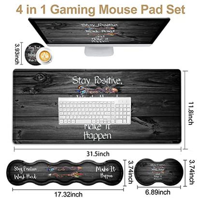 Large Mouse Pad and Gel Mouse Wrist Rest+ Memory Foam Keyboard Wrist Rest Support Set- Non-Slip Rubber Base with Stitched Edges for Office,Home,Computer,Gaming Extended Mousepads XXL Black Desk Mat - color: JV-mouse pad-8-15