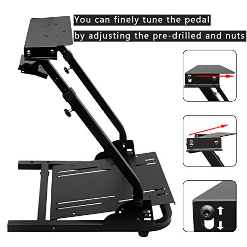 JIE JIN Racing Wheel Stand Steering Wheel Stand Gaming Cockpit Height Adjustable Foldable Gaming Racing Simulator Wheel Stand for Logitech G920 G29 G27 G25 Ps4 T300rs 458 T80, Wheel&pedal Not Included