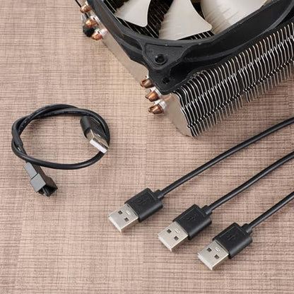6Pcs Fan Adapter Connector, USB to 3Pin/4Pin PWM 5V USB Fan Power Adapter Cable, Cable Computer Cooler Cooling Fan Power Cable (11.8inch 30cm)