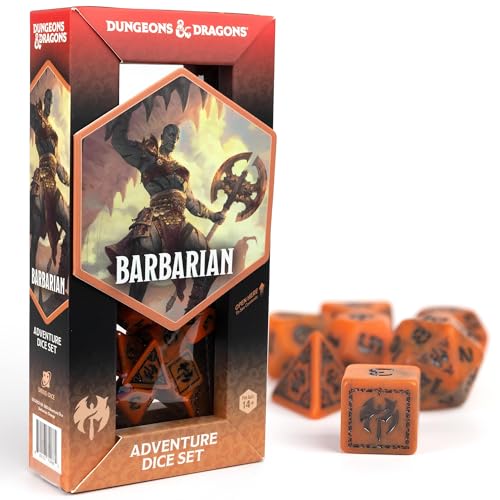 D&D Adventure Dice (Barbarian Class: Orange) - style: Barbarian Class: Orange