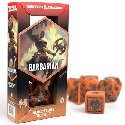 D&D Adventure Dice (Barbarian Class: Orange) - style: Barbarian Class: Orange