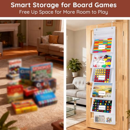 ANROYE Toy Storage Organizer, Over Door Hanging Storage Bags with 5 Removable Zippered Pockets, Card Slots for Building Blocks, Puzzles, Board Games, Craft & Art Supplies, Office Projects, Hobbies