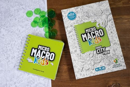 Hachette Boardgames MicroMacro Kids: Crazy City Park | Detective Family Game for Kids | Cooperative Board Game with 22 Search and Find Puzzle Cases | Ages 6-8 | 1 to 4 Players | 10-30 min