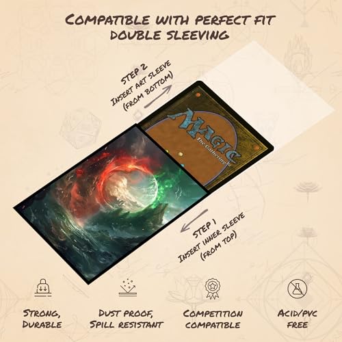 Green Red - MTG Card Sleeves, 104ct, Standard Size, Smooth | Perfect for Double Sleeving, Smudge Resistant Matte Back, Standard 66x92mm - Compatible with Magic The Gathering & TCG Cards - color: Green Red