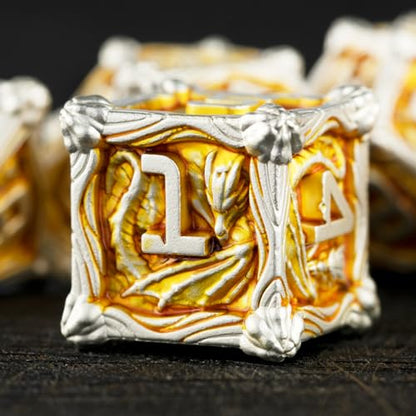 Surpass DND dice Set D&D dice Metal Role Playing Metal Polyhedral Dice for Dungeons and Dragons RPG dice Set MTG dice Dungeons and Dragons Gifts (Yellow) - color: Yellow