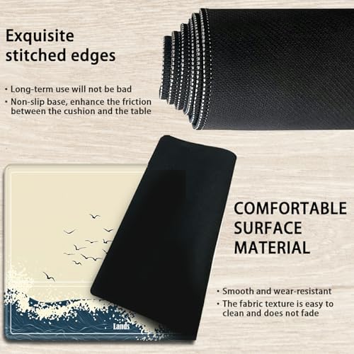 MTG Playmat with Zones, TCG Card Game Play Mat with Stitched Edges, Non-Slip Rubber Base Gaming Desk Mat, Smooth Surface 24 x 14 Inch, Janpanese Sun Sea - color: Janpanese Sun Sea, size: Zone 1