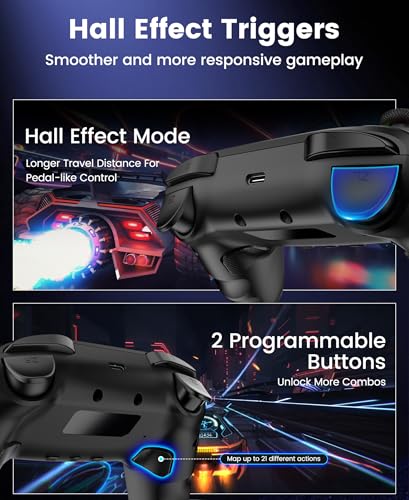 Switch 2 Pro Controller, 1000mAh Battery, Wireless Bluetooth Controller with Hall Effect Joysticks & Triggers, for Switch2/Switch/Switch OLED/Switch Lite, with 7 Light Modes/Paddle/Turbo/Motion/Charging Dock - color: Black