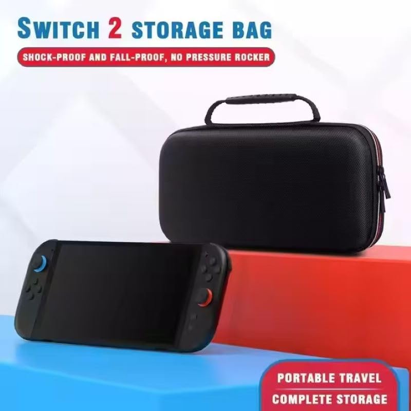 For Nintendo Switch 2 Hard Carrying Case | 10 Game Cartridges Storage | Shockproof EVA Protective Travel Bag with Handheld Design | Anti-Scratch & Water-Resistant | Complete Accessories Organizer - size: For Nintendo Switch 2