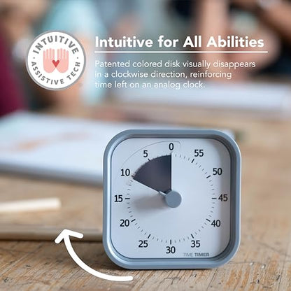 Time Timer MOD 60-Minute Visual Timer, Home Edition, Silent Operation, Study Tool for Homeschool and Office Use (Pale Shale) - color: Pale Shale, style: Timer