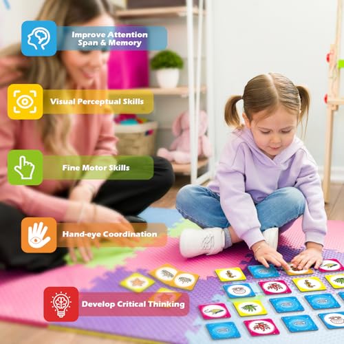 Aizweb Match Game,Memory Game,40 Pcs Toddler Card Games for Boys Girls Kids Ages 3 4 5 6,Flash Cards for Preschool Kindergarten Learning Activities,Educational Toys Homechool Supplies - style: Ocean World