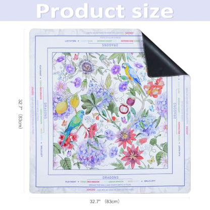 Purple Mahjong Mat（32.7"×32.7"） with Black Carrying Bag and 3 Dice, Anti-Slip&Noise-Reducing Table Cover for Mahjongg,Poker, Board Games, Dominoes, and Card Games