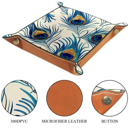 Peacock Feathers Dice Tray Dice Rolling Tray Folding Dice Holder for Dice Games, Like RPG, DND and Other Table Games - color: Multi 20