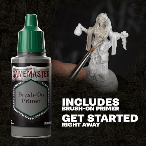 The Army Painter GameMaster: Wilderness Adventures Paint Set Combo, 15 x 18 mL Warpaints Fanatic Acrylic Paints, incl. a Brush-On Primer, 1 Miniature & 2 Brushes - for Warhammer & D&D - color: Wildernes Adventures Paint Set
